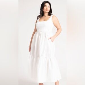 ELOQUII MIXED FABRIC TANK  DRESS-NWT